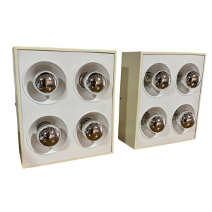 Par de Apliques de Pared Space Age Diseño Italiano